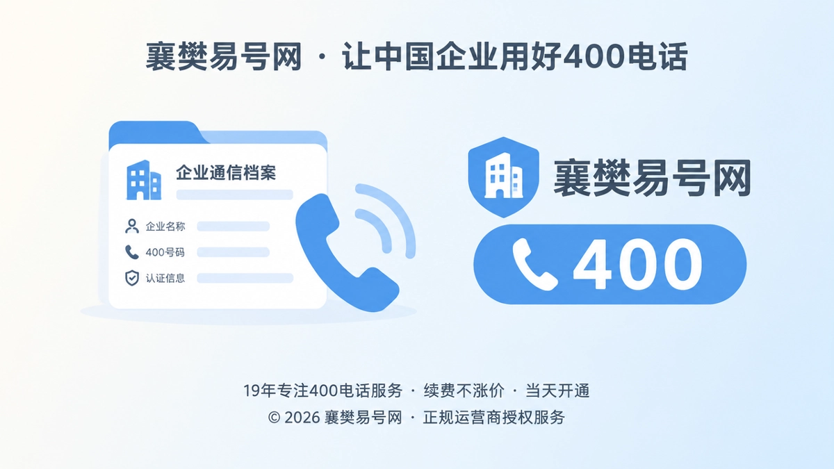 企业通信档案与统一400号码标识的扁平化插画